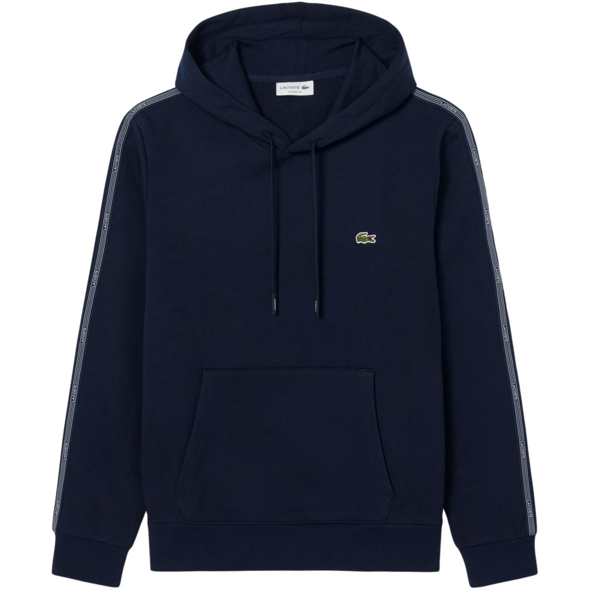 Lacoste Logo Stripe Hættetrøje Herre Navy