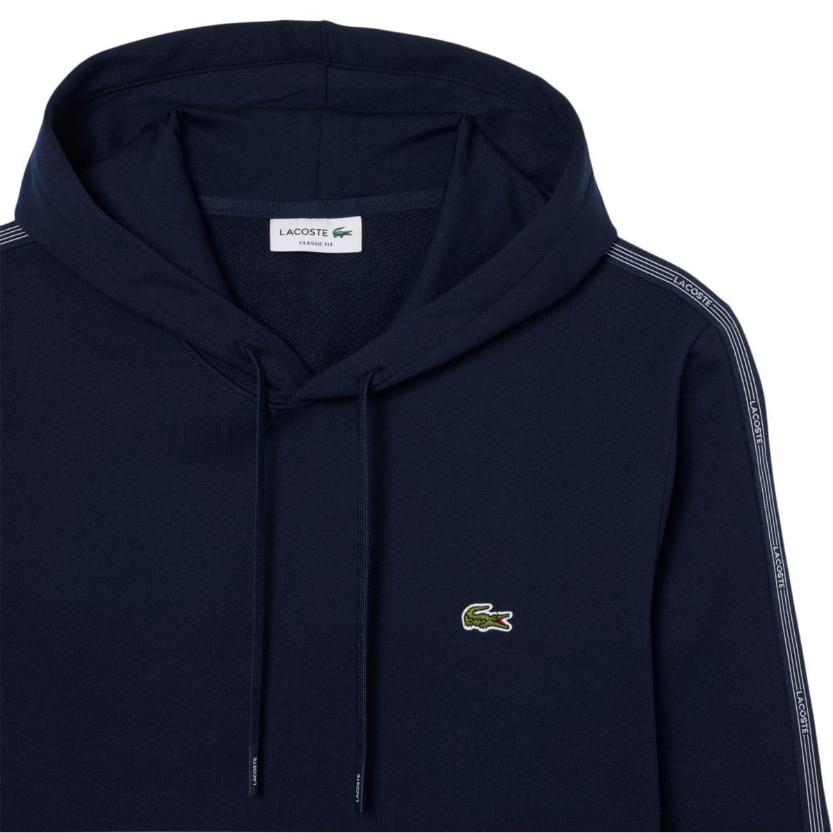 Lacoste Logo Stripe Hættetrøje Herre Navy
