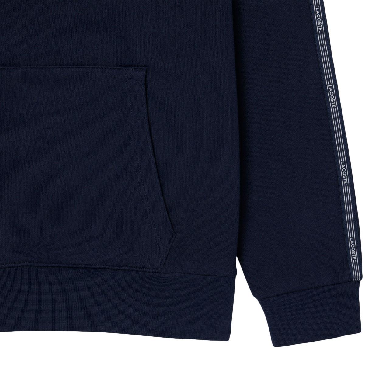 Lacoste Logo Stripe Hættetrøje Herre Navy