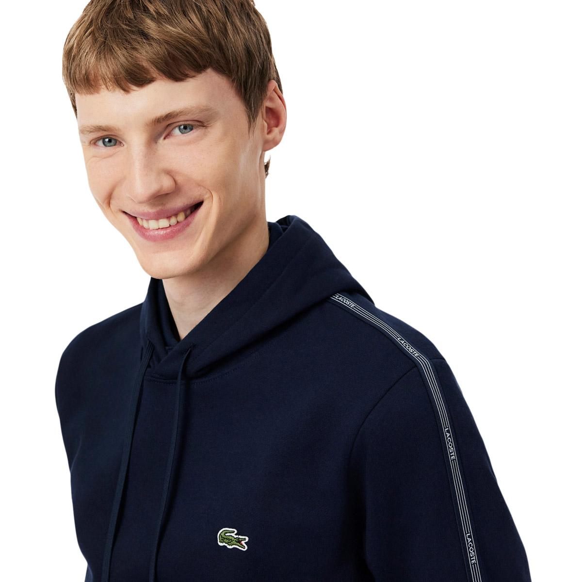Lacoste Logo Stripe Hættetrøje Herre Navy