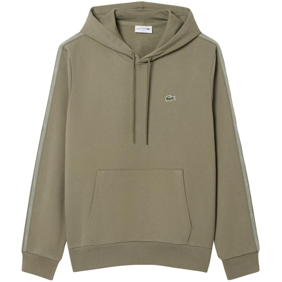 Lacoste Logo Stripe Hættetrøje Herre Green