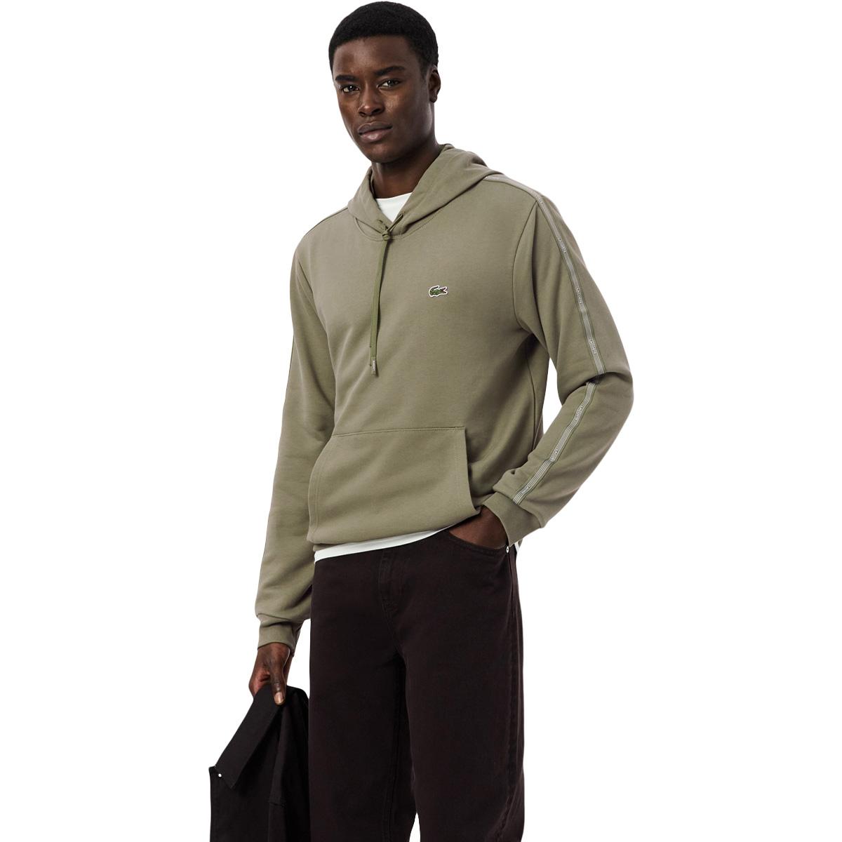Lacoste Logo Stripe Hættetrøje Herre Green