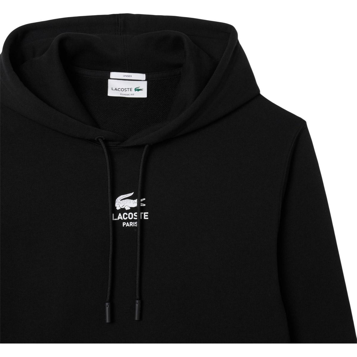 Lacoste Printed Hættetrøje Unisex Black