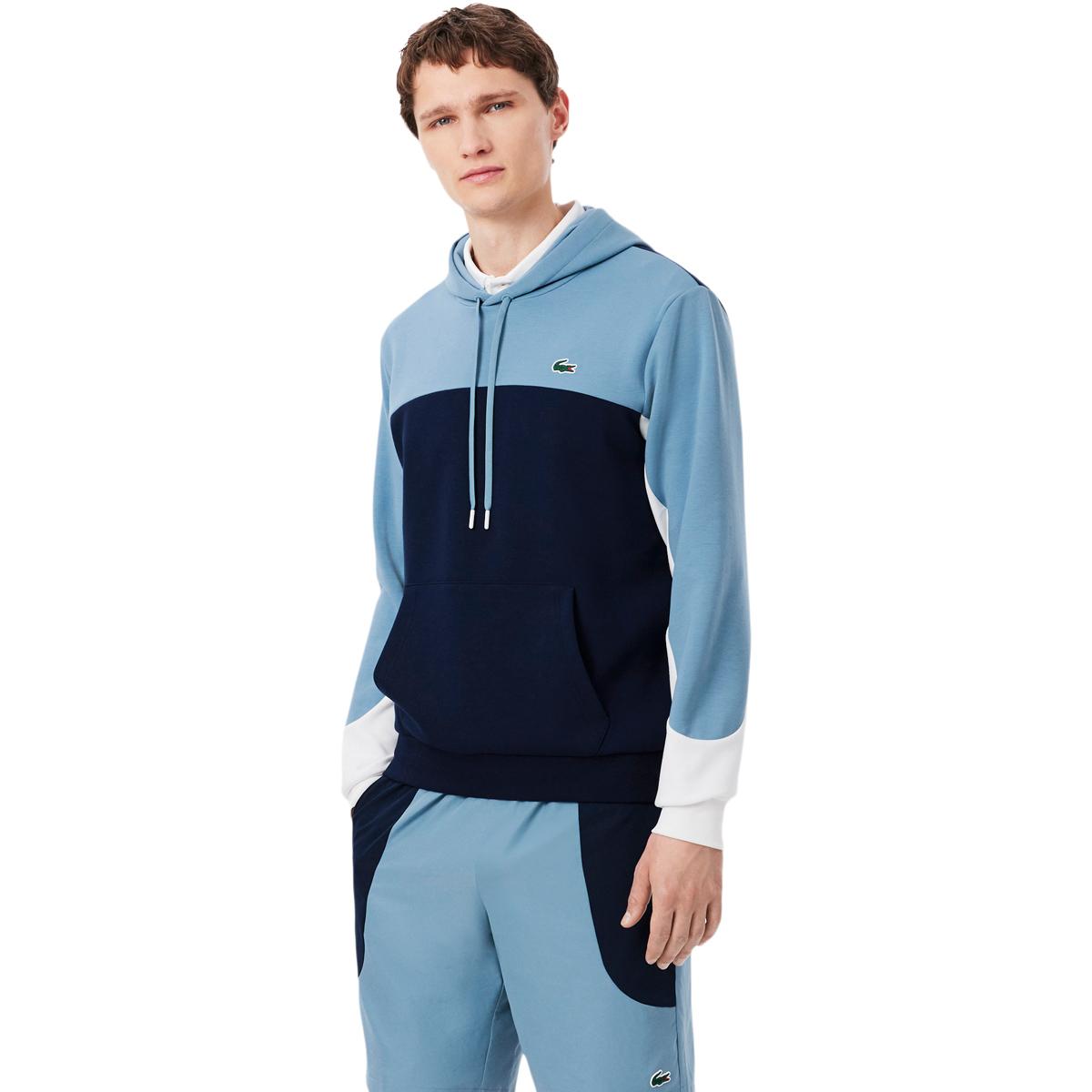 Lacoste Sport Colour-Block Hættetrøje Herre NAVY BLUE/ARAL-WHITE