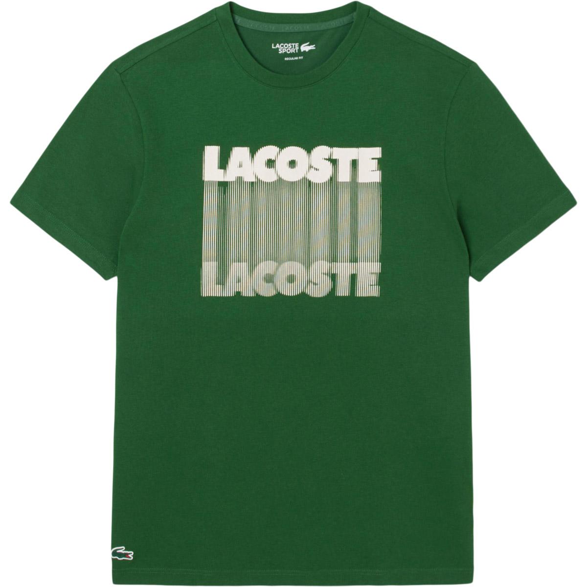 Lacoste Ultra Dry Printed Sport Tennis T-skjorte Herre Green