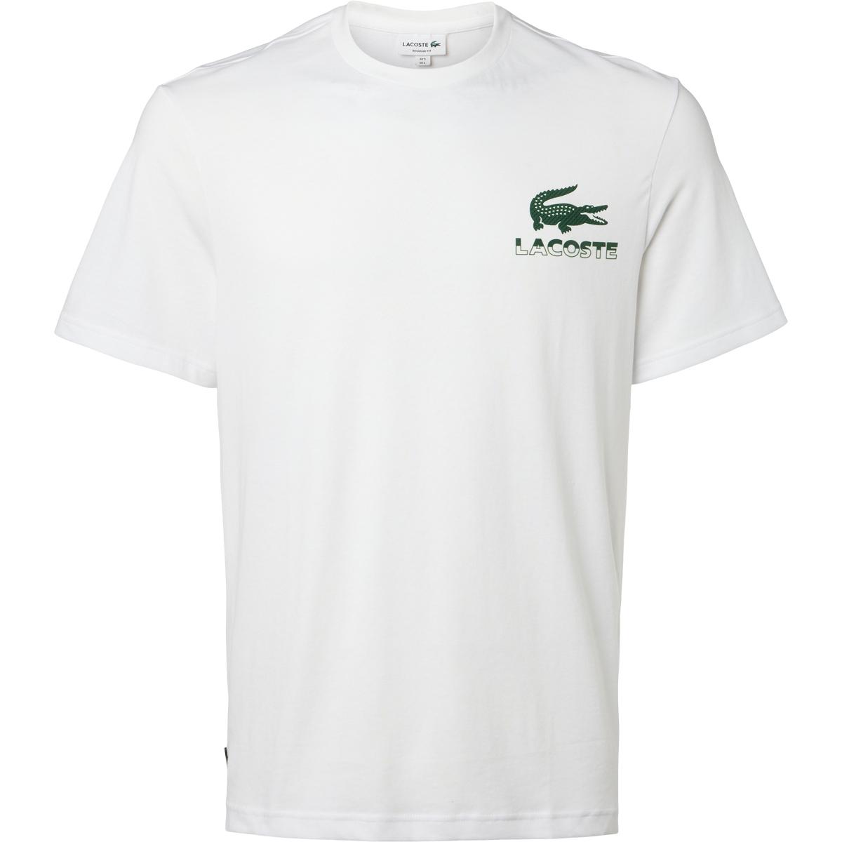 Lacoste Print T-shirt Herre White