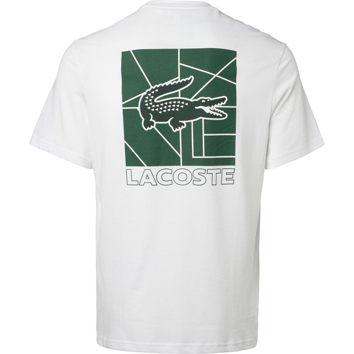 Lacoste Print T-shirt Herre White