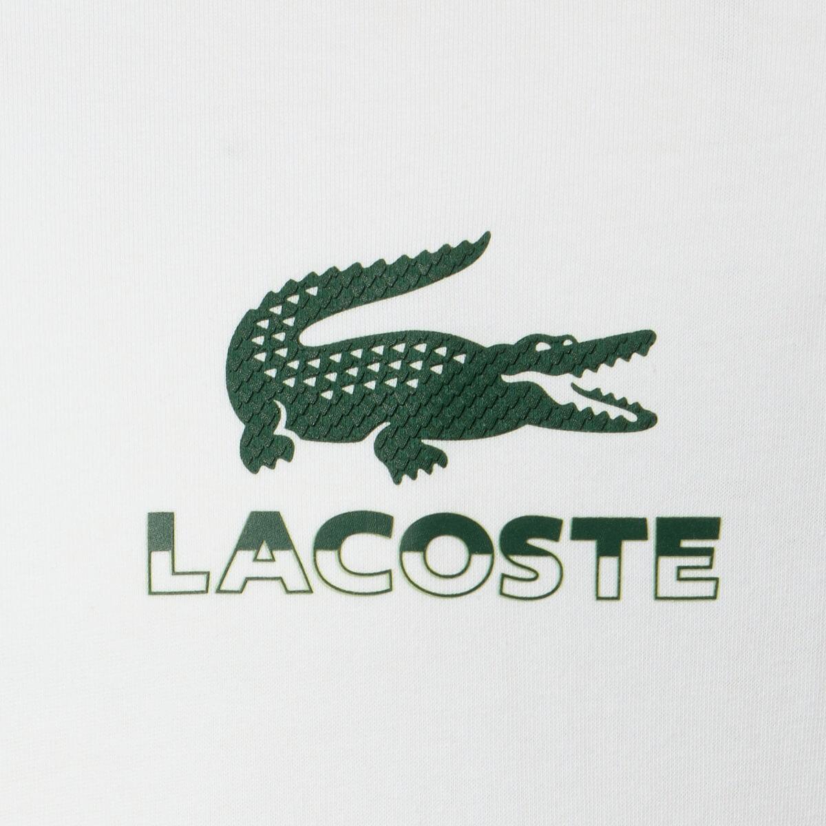 Lacoste Print T-shirt Herre White