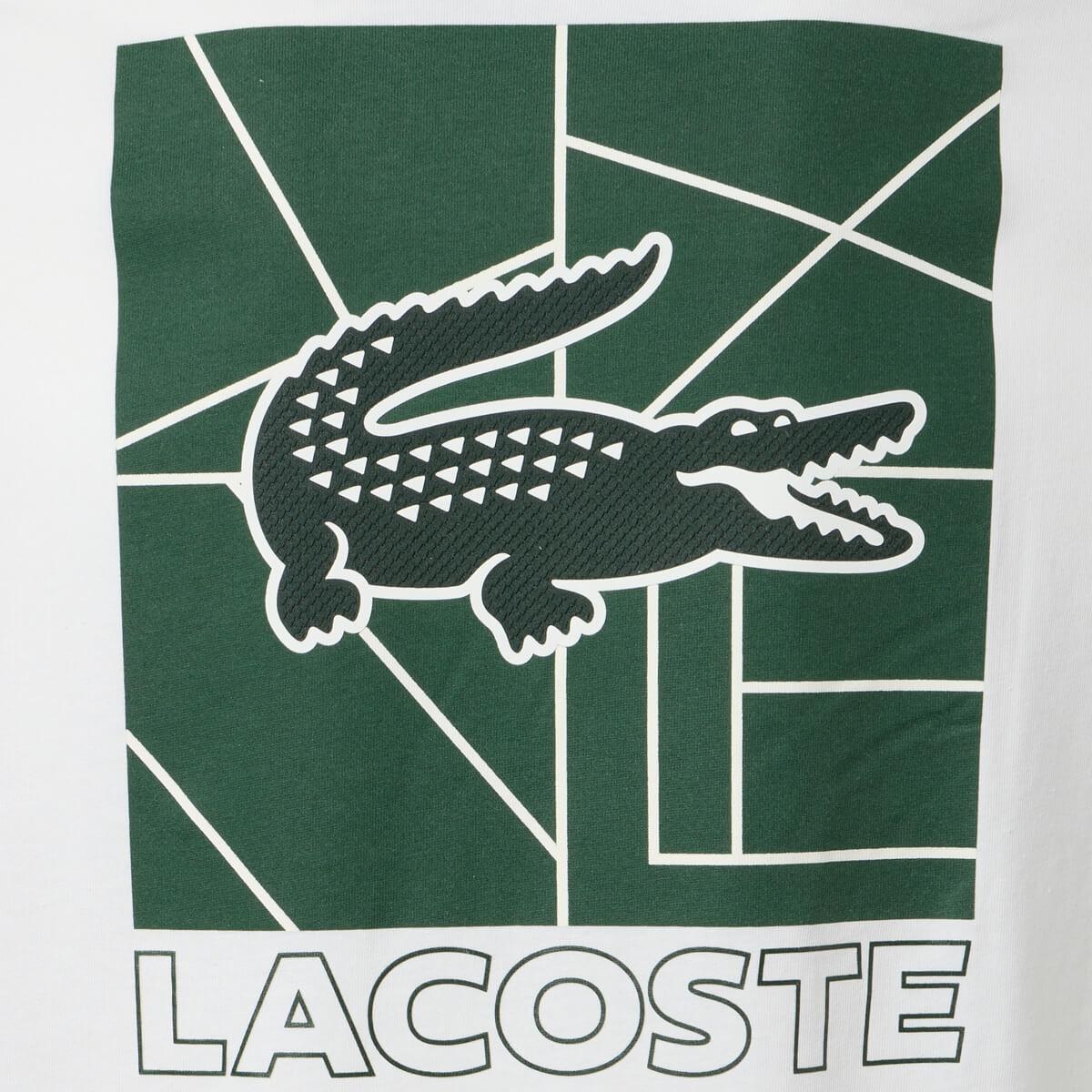 Lacoste Print T-shirt Herre White