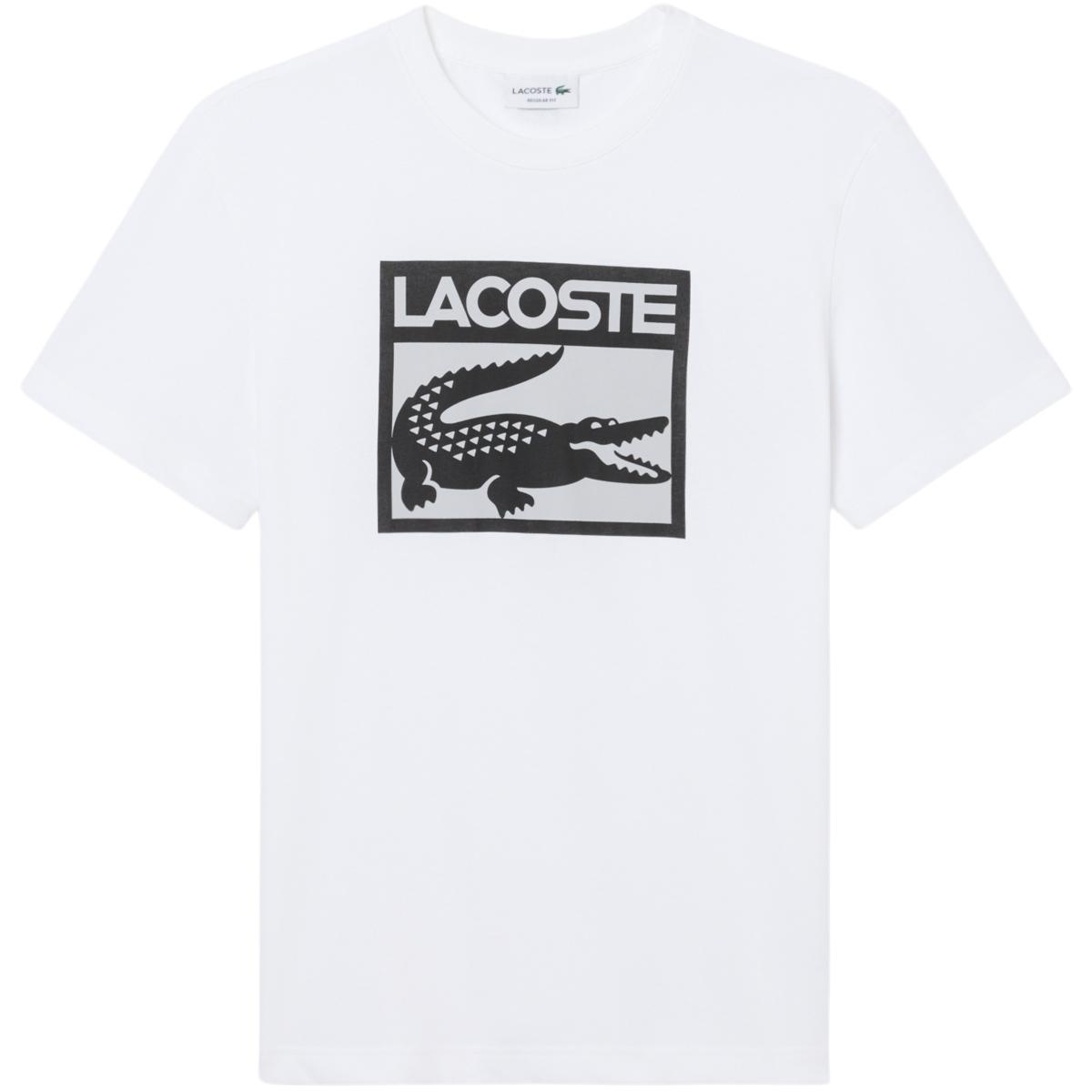 Lacoste Box Logo T-shirt Herre WHITE/BLACK