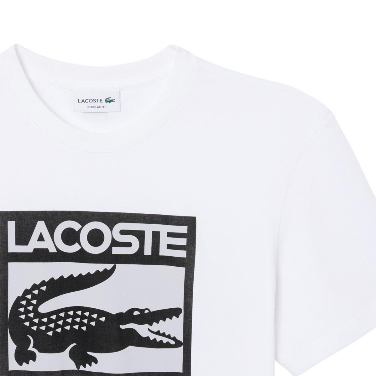 Lacoste Box Logo T-shirt Herre WHITE/BLACK