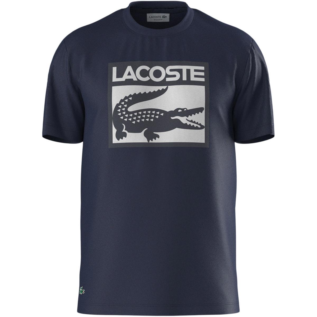 Lacoste Box Logo T-shirt Herre NAVY BLUE/URBAN