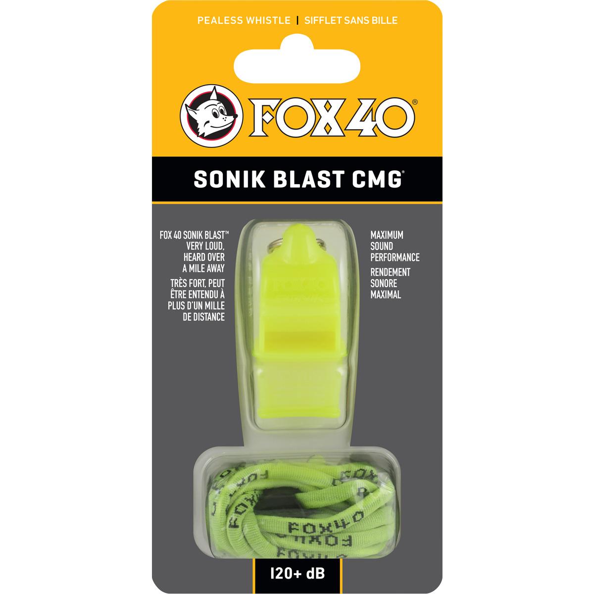 Fox 40 Sonik Blast CMG Fløjte neon blue (silver tube/black h