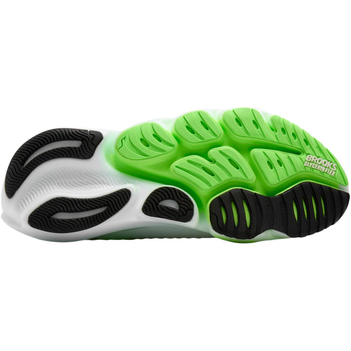 Brooks Glycerin Flex Løbesko Herre White/Neo Green