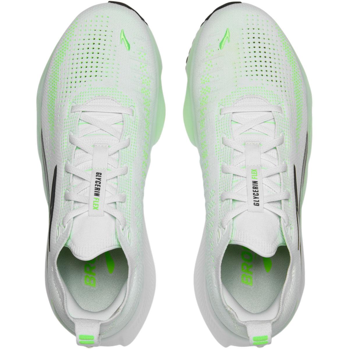Brooks Glycerin Flex Løbesko Herre White/Neo Green