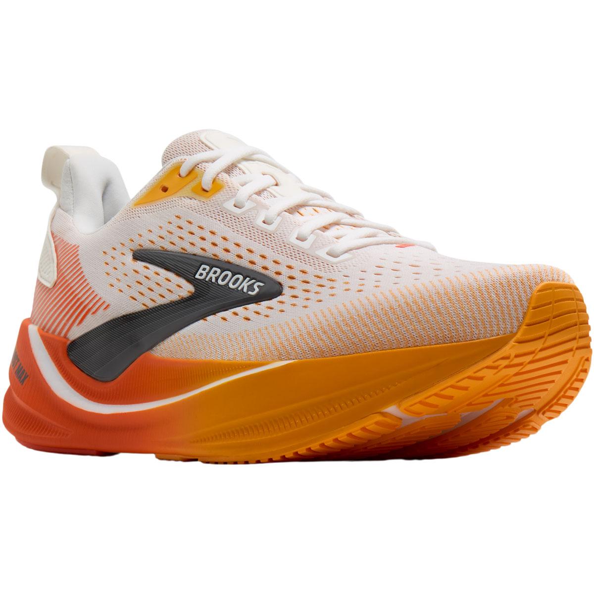 Brooks Ghost Max 4 Løbesko Herre White/Orange/Red