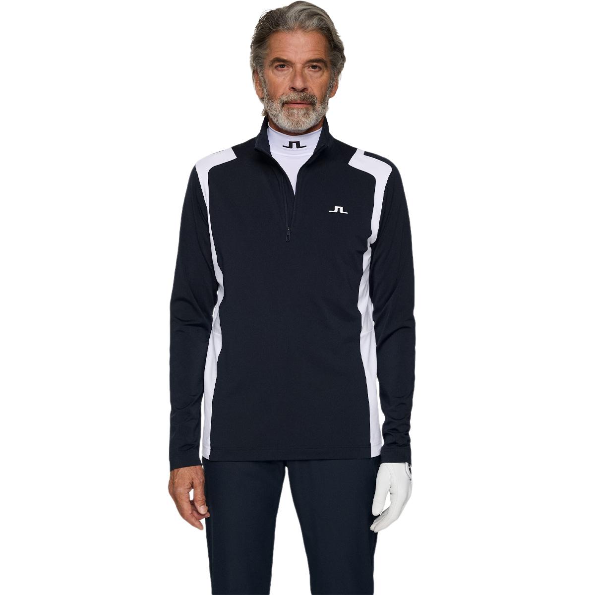 J.LINDEBERG Lukas Half Zip Golftrøje Herre Navy/White