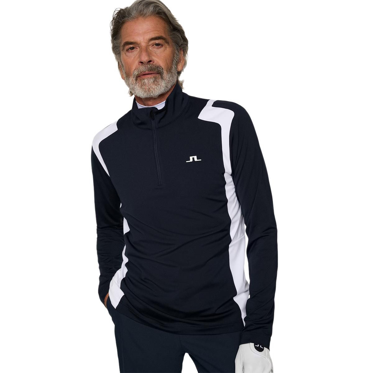 J.LINDEBERG Lukas Half Zip Golftrøje Herre Navy/White