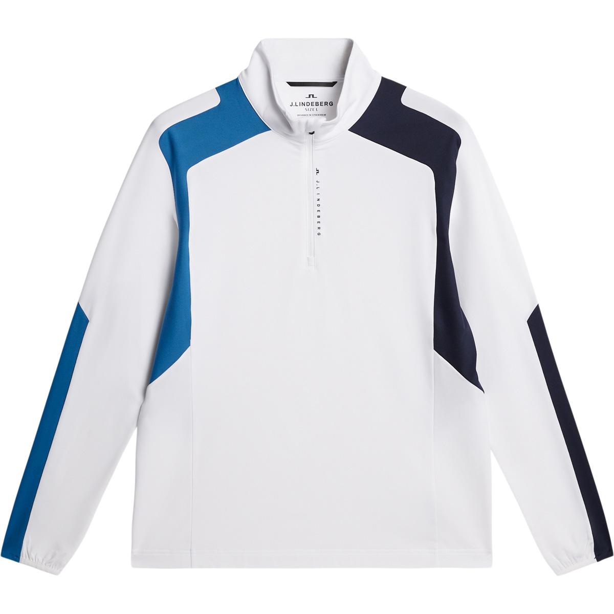 J.LINDEBERG Leander Half Zip Golftrøje Herre White/blue