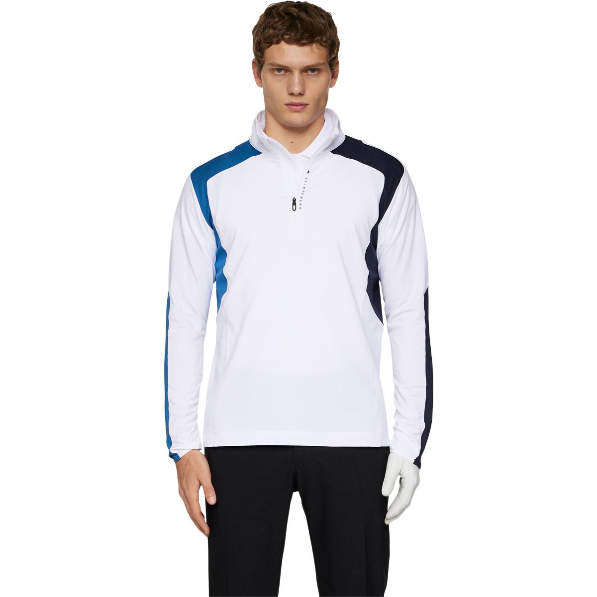J.LINDEBERG Leander Half Zip Golftrøje Herre White/blue