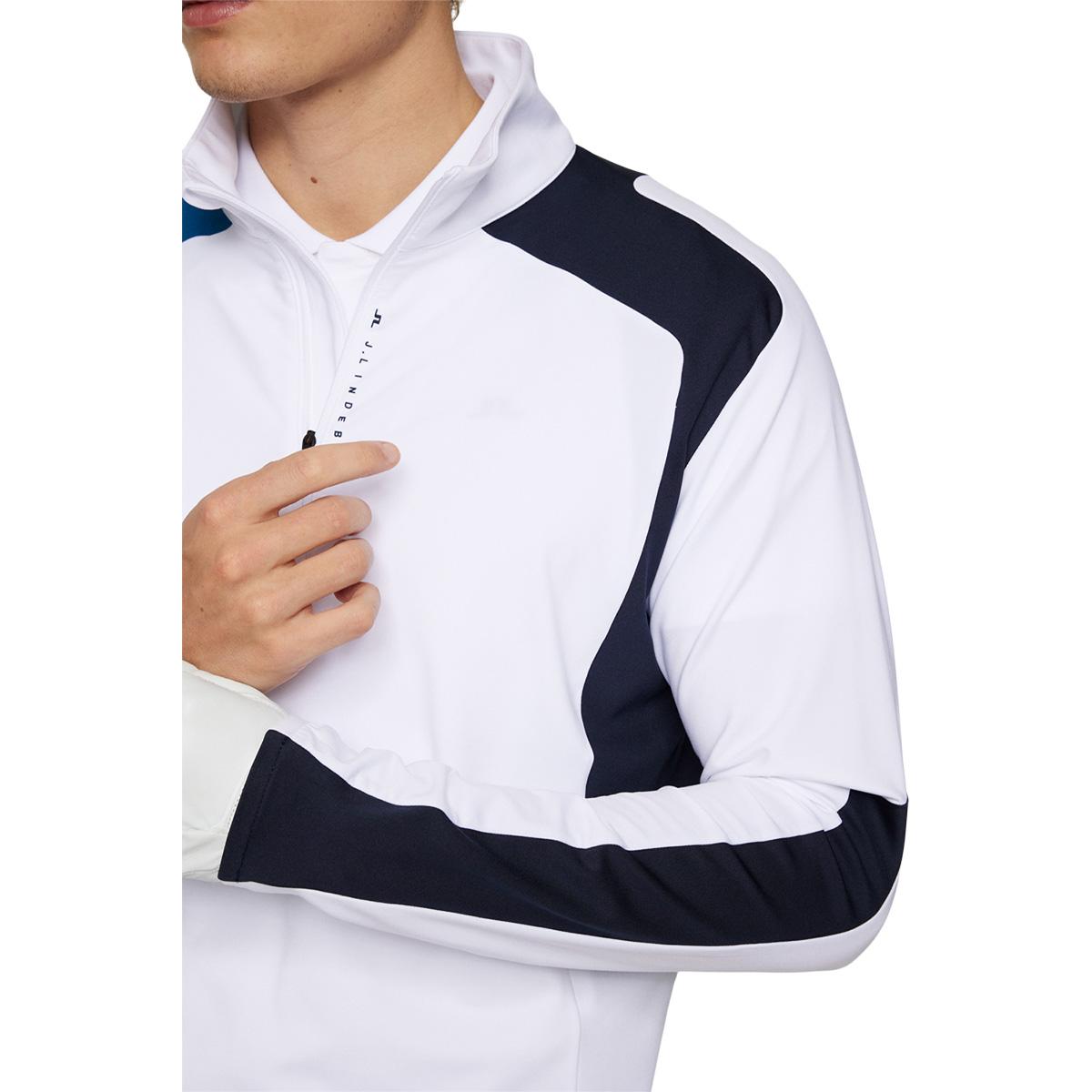 J.LINDEBERG Leander Half Zip Golftrøje Herre White/blue