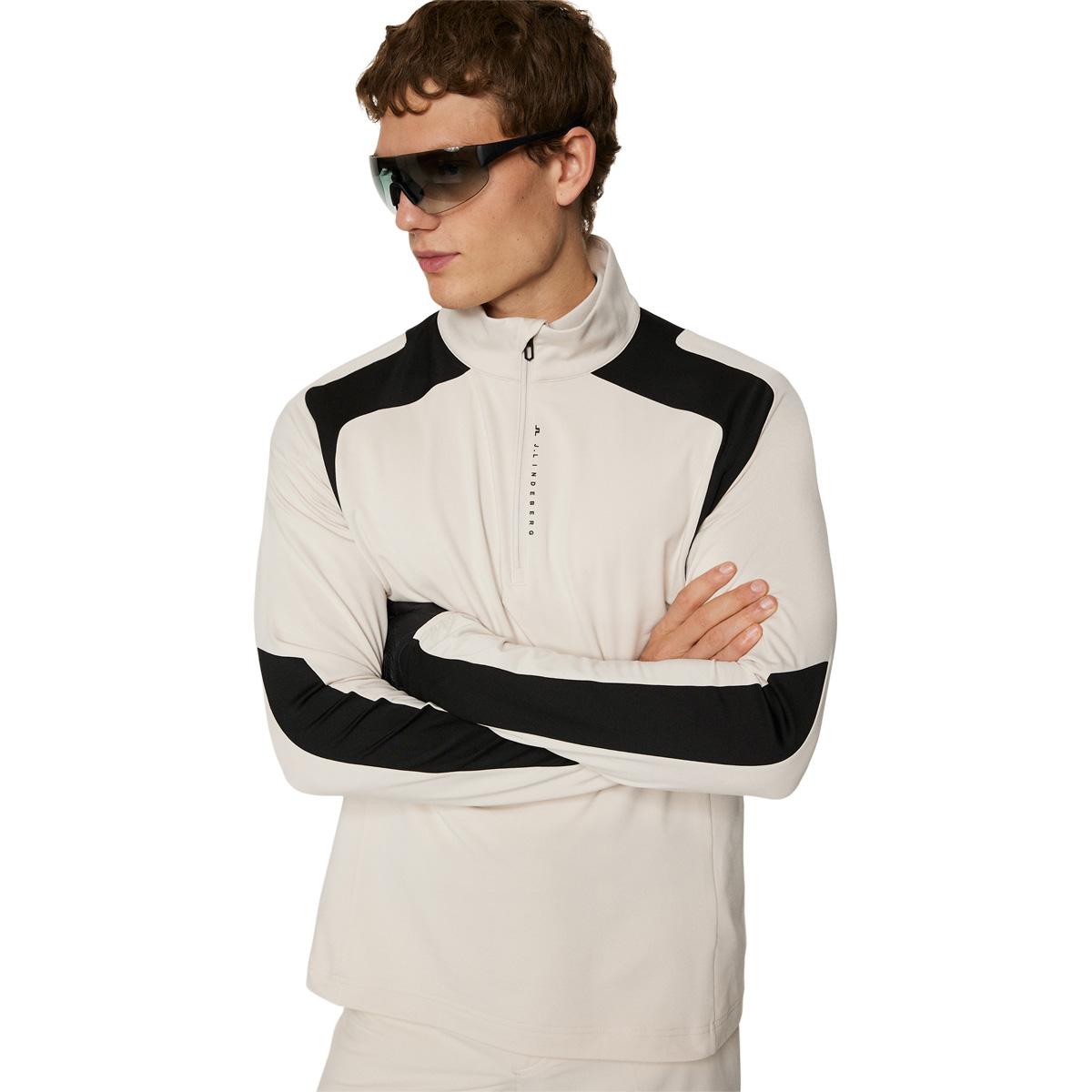 J.LINDEBERG Leander Half Zip Golftrøje Herre Beige/black