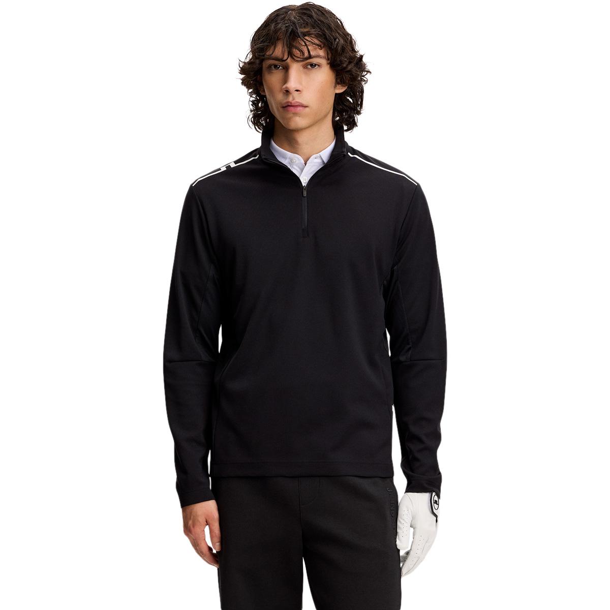 J.LINDEBERG Leon Half Zip Midlayer Golftrøje Herre Black