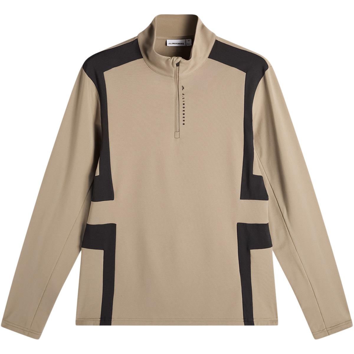 J.LINDEBERG Finn Half Zip Golftrøje Herre Brindle