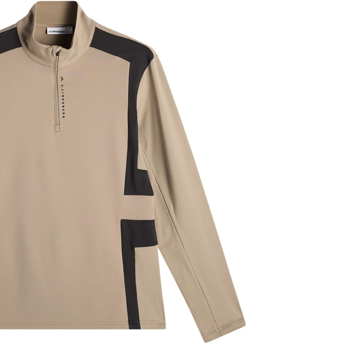 J.LINDEBERG Finn Half Zip Golftrøje Herre Brindle