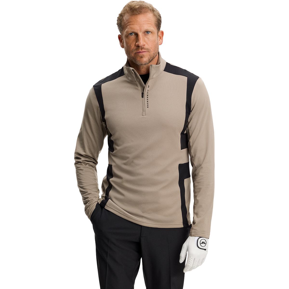J.LINDEBERG Finn Half Zip Golftrøje Herre Brindle
