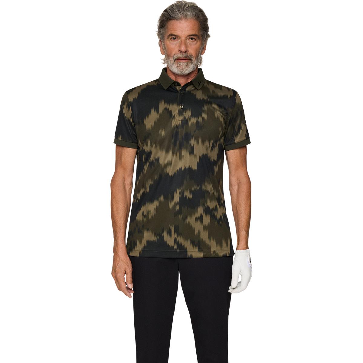 J.LINDEBERG Tour Tech Print Golf Polo T-shirt Herre Green/Black
