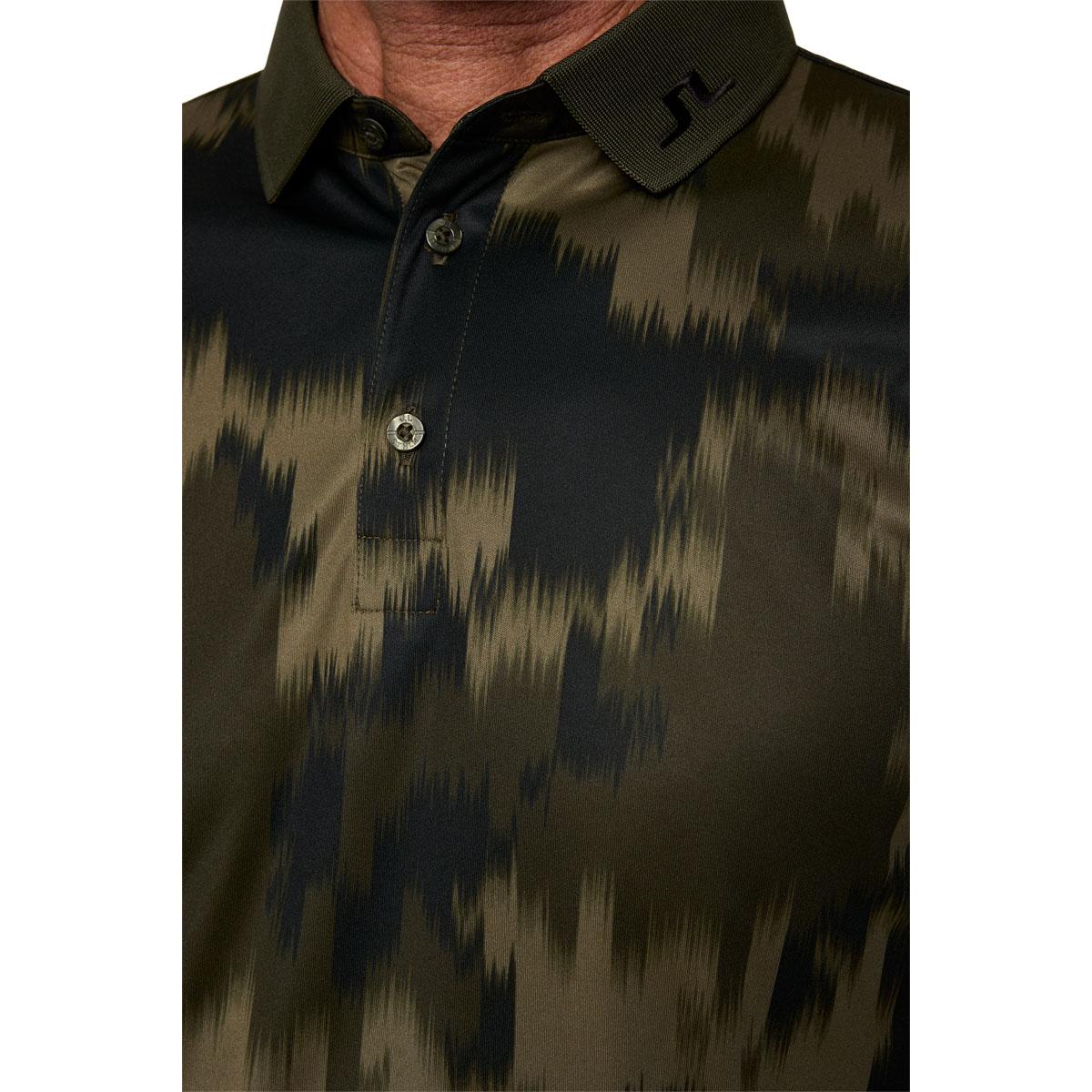J.LINDEBERG Tour Tech Print Golf Polo T-shirt Herre Green/Black
