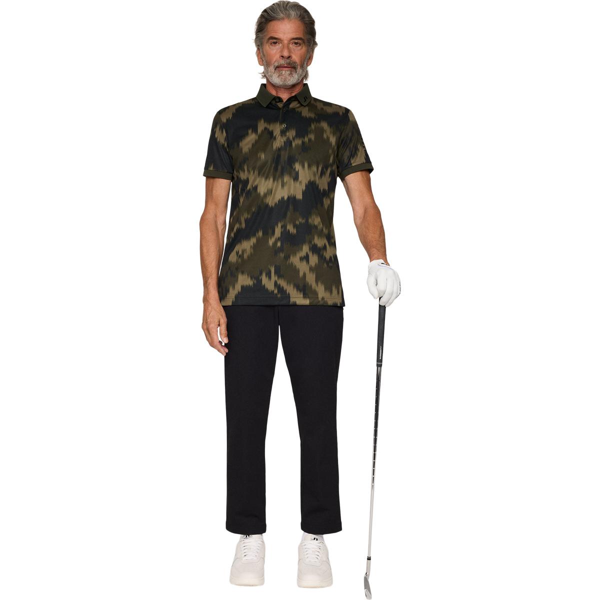 J.LINDEBERG Tour Tech Print Golf Polo T-shirt Herre Green/Black
