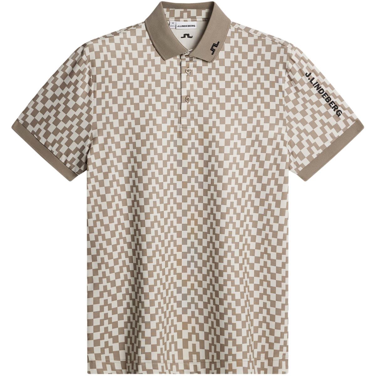 J.LINDEBERG Tour Tech Print Golf Polo T-shirt Herre Beige