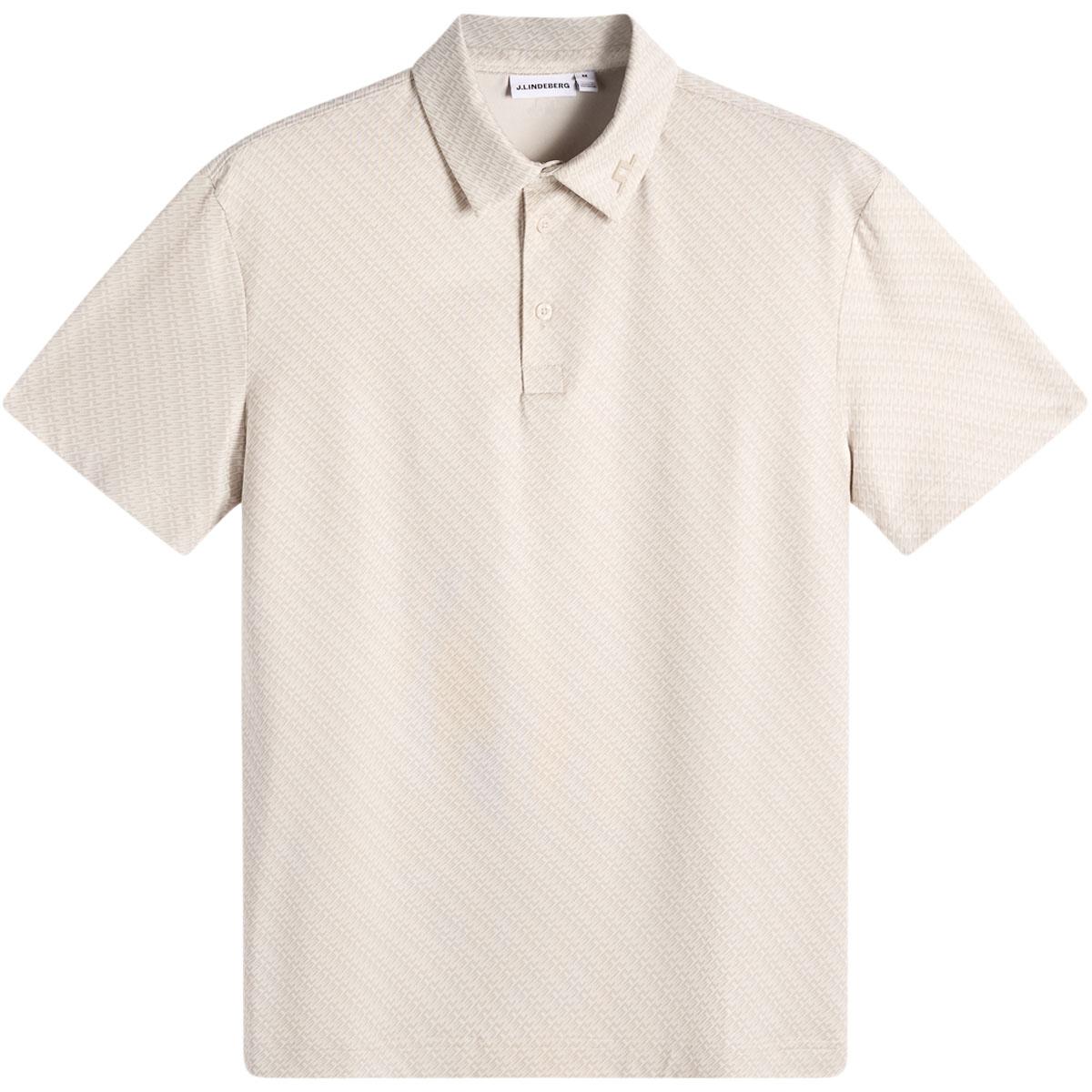 J.LINDEBERG Tod Print Golf Polo T-shirt Herre Beige