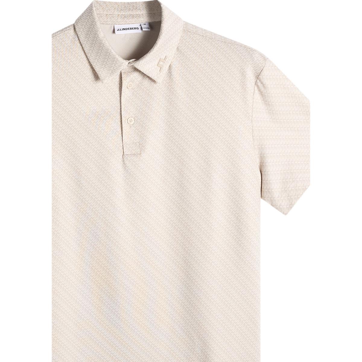 J.LINDEBERG Tod Print Golf Polo T-shirt Herre Beige