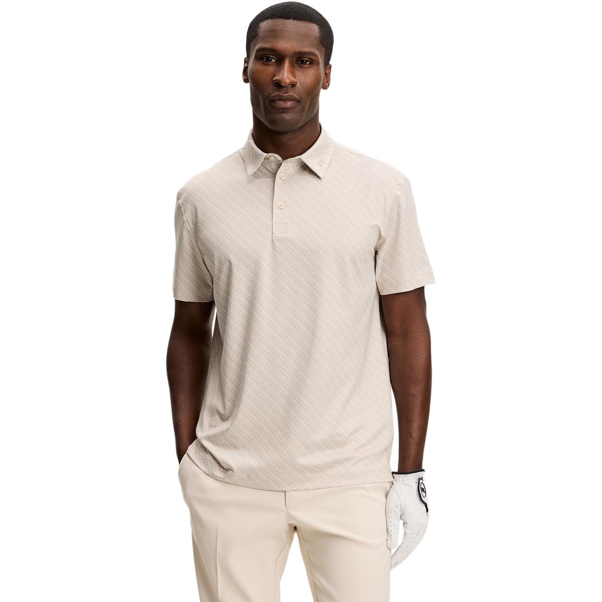 J.LINDEBERG Tod Print Golf Polo T-shirt Herre Beige