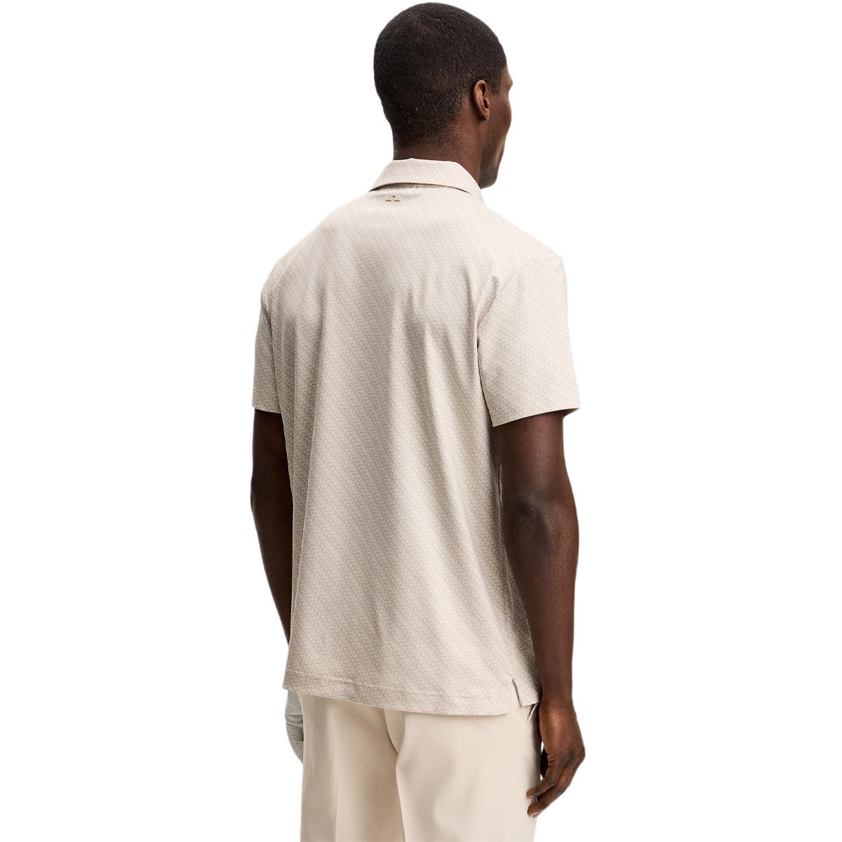 J.LINDEBERG Tod Print Golf Polo T-shirt Herre Beige