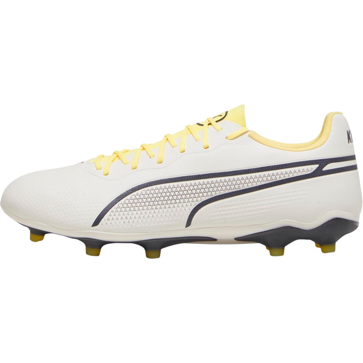 PUMA King Pro FG/AG Fodboldstøvler Alpine Snow-Asphalt-Yellow Bla