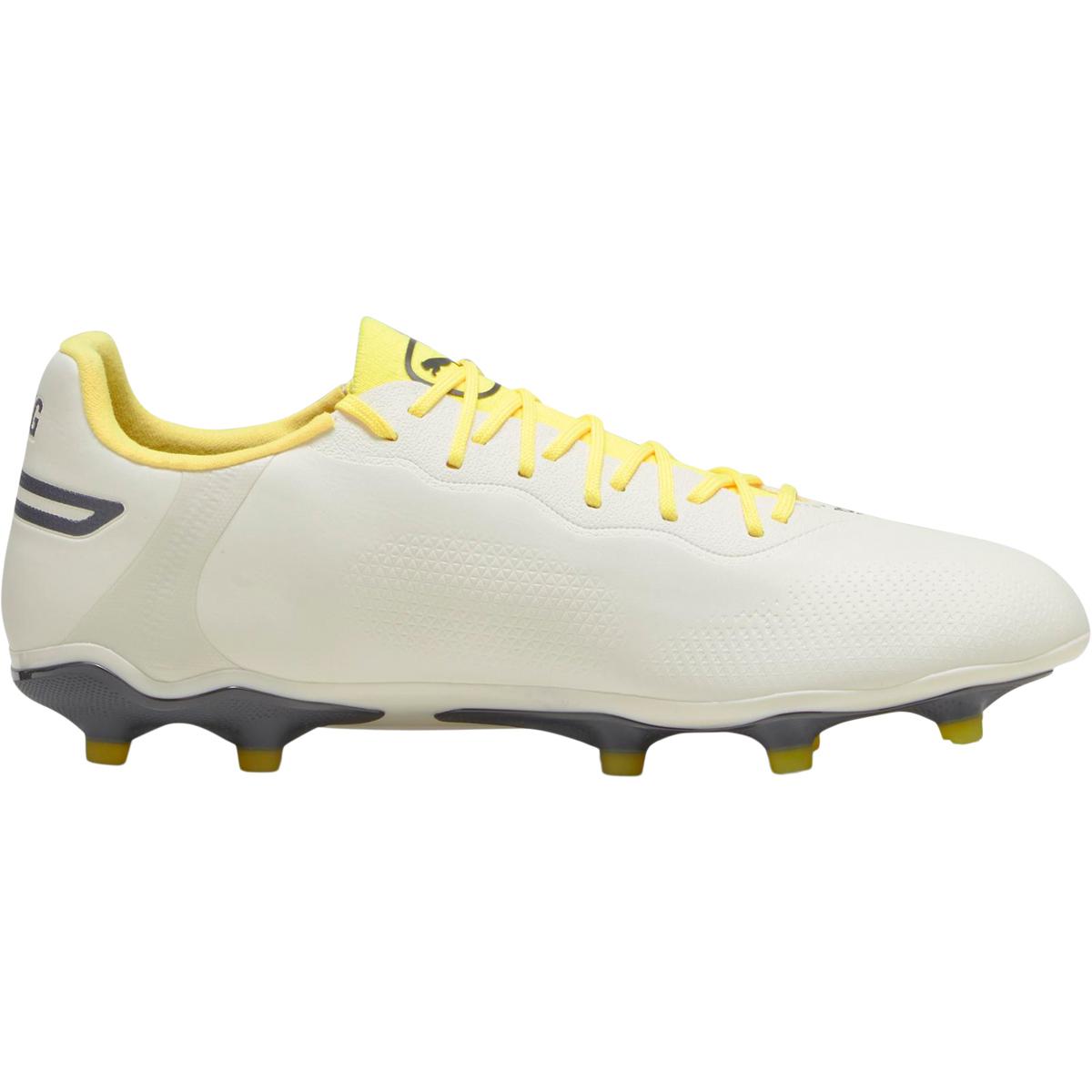 PUMA King Pro FG/AG Fodboldstøvler Alpine Snow-Asphalt-Yellow Bla