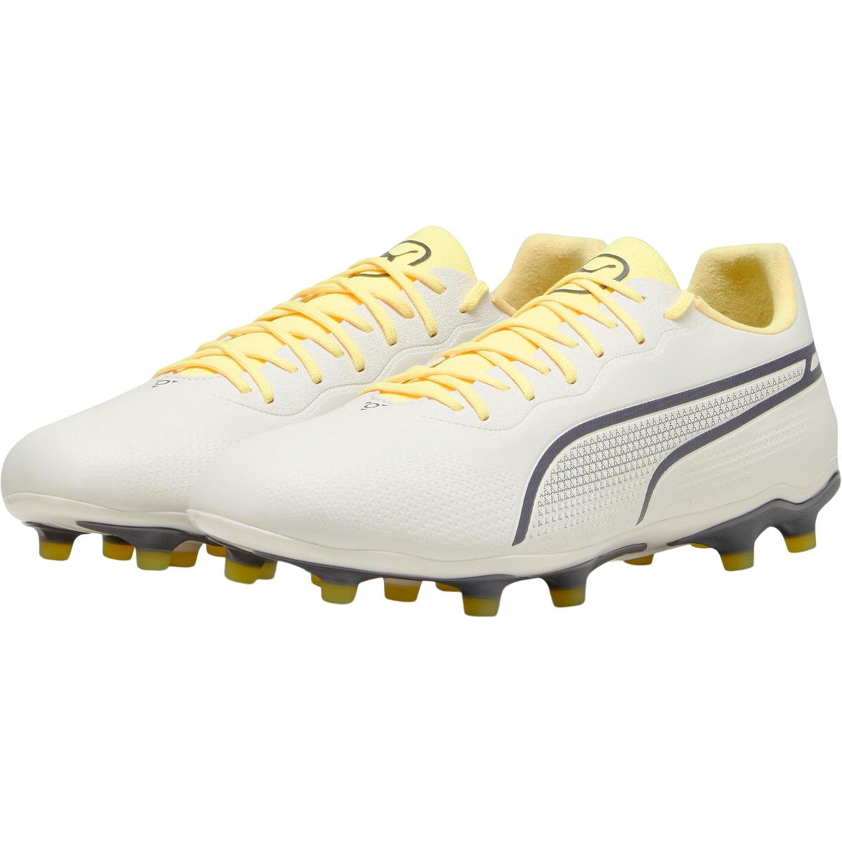 PUMA King Pro FG/AG Fodboldstøvler Alpine Snow-Asphalt-Yellow Bla