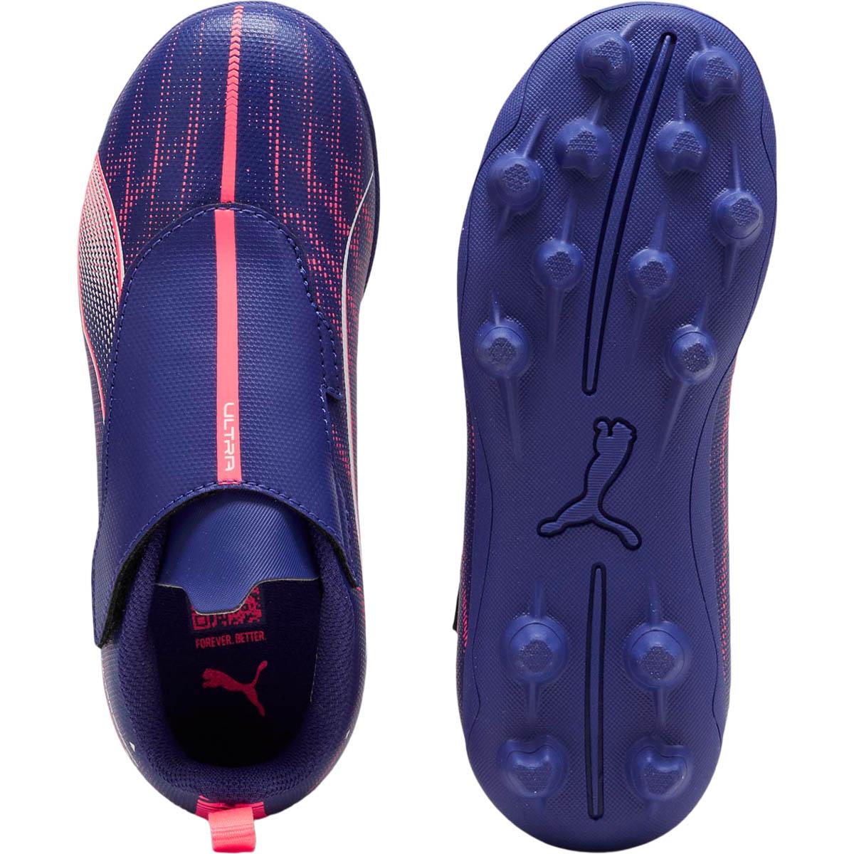 PUMA Ultra 5 Play FG/AG RB Fotballsko Barn Lapis Lazuli-PUMA White-Sunset Glow