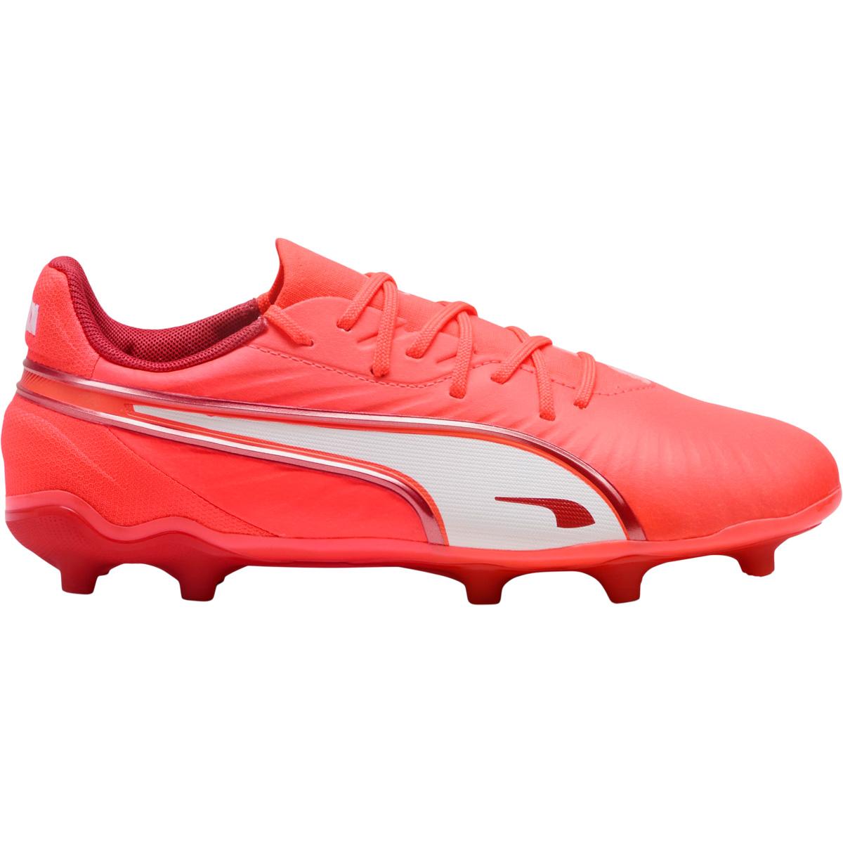 PUMA King Match FG/AG Fotballsko Barn PUMA White-PUMA Black-Poison P