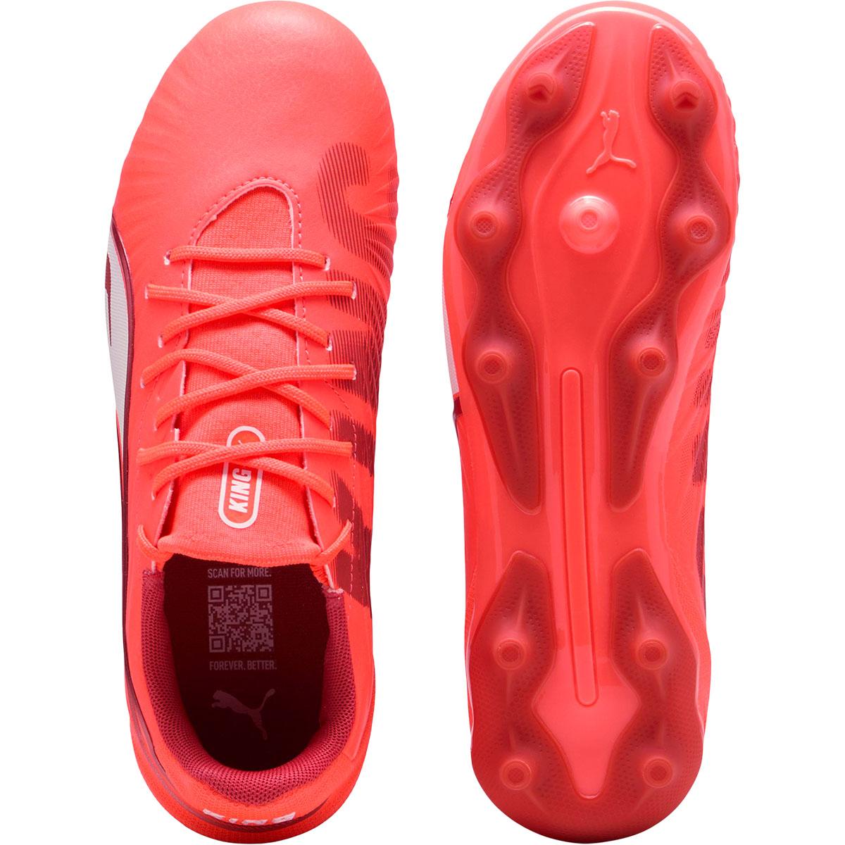 PUMA King Match FG/AG Fotballsko Barn PUMA White-PUMA Black-Poison P