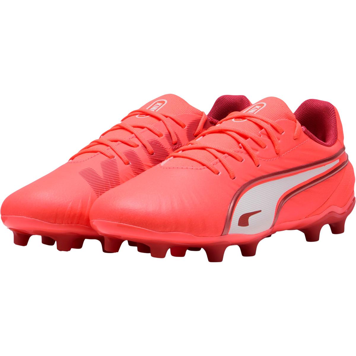 PUMA King Match FG/AG Fotballsko Barn PUMA White-PUMA Black-Poison P