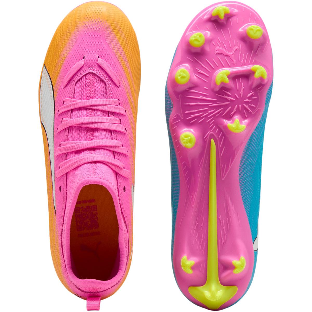 PUMA Ultra 6 Match FG/AG Fotballsko Barn Pink/Yellow/Blue