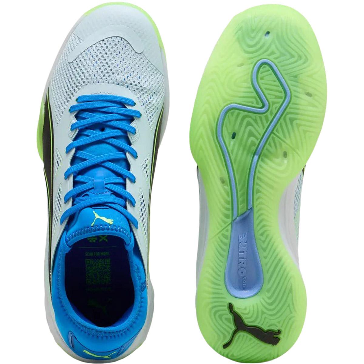 PUMA Eliminate Nitro SQD 4 Håndballsko Herre Aqua Glow-PUMA White-Royal Sap