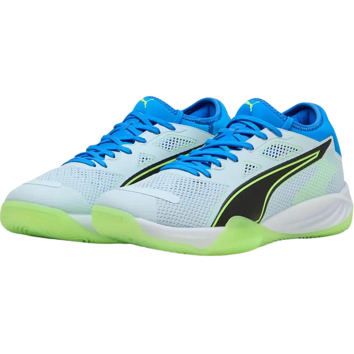 PUMA Eliminate Nitro SQD 4 Håndballsko Herre Aqua Glow-PUMA White-Royal Sap