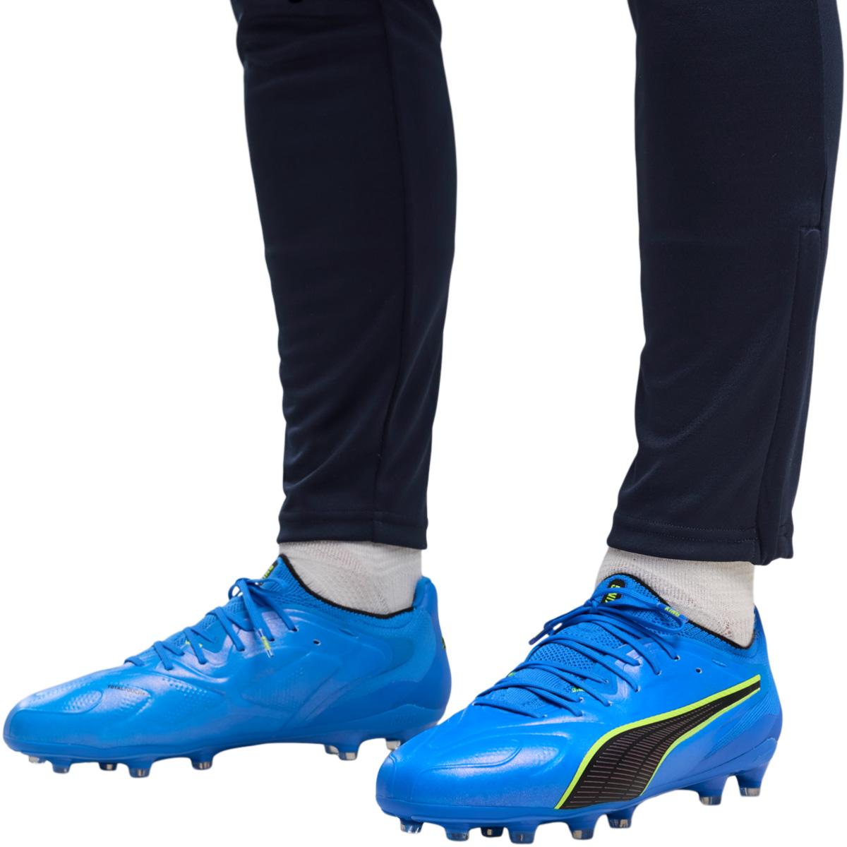 PUMA King 20 Ultimate FG/AG Fodboldstøvler Ultra Blue-Lime Squeeze-PUMA B