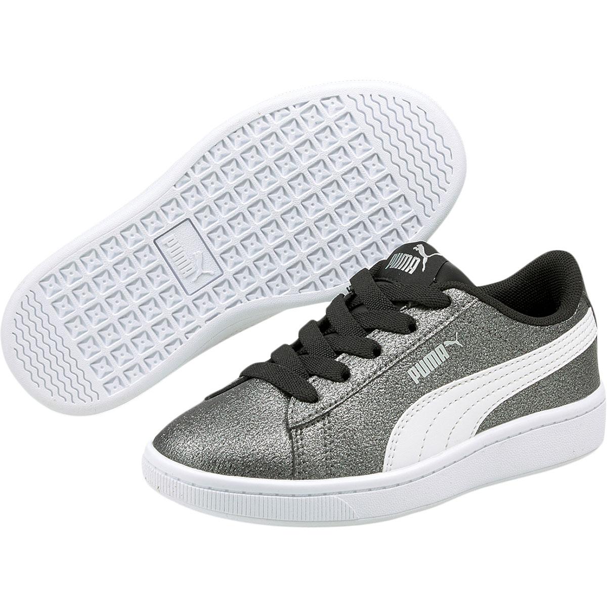 PUMA Vikky V2 Glitz 2 Sneakers Børn Puma Silver-Puma White-Puma Black